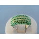 Strieborný prsteň zelené krištáliky swarovského VPS56622