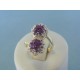 Strieborný prsteň dámsky tvar dva kvety krištáliky VPS54503