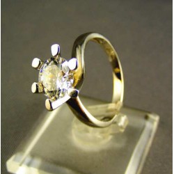 Zlatý dámsky prsteň biele zlato s veľkým zirkónom VP55396B
