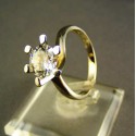 Zlatý dámsky prsteň biele zlato s veľkým zirkónom VP55396B 585/1000 3,96g