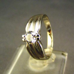 Zlatý dámsky prsteň so zirkónom biele zlato VP55351B