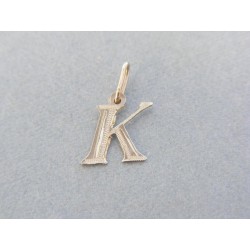 Zlatý prívesok písmeno K vzorované biele zlato DI035B