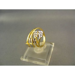 Zlatý prsteň dámsky z rôznym vzorom viacfarebné zlato VP50337V