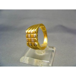 Zlatý pánsky prsteň pečatný viacfarebné zlato VP64703V