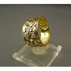 Zlatý prsteň dámsky vyrezávaný viacfarebné zlato VP57435V