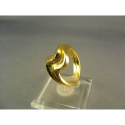 Zlatý prsteň s vlnami žlté zlato DP56446Z