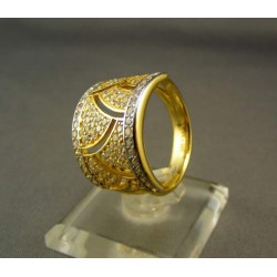 Zlatý dámsky prsteň s malými zirkónmi VP61673