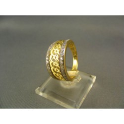 Zlatý dámsky prsteň gravirovany viacfarebné zlato VP58438V