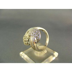 Zlatý prsteň so zaujímavym vzorom biele zlato VP56594B