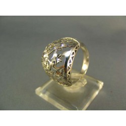 Zlatý prsteň so vzorom biele zlato VP58570B
