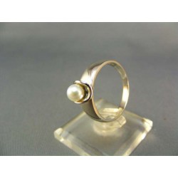 Zlatý prsteň s perlou biele zlato VP58387B