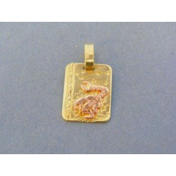 Zlatý prívesok platnička znamenie škorpión dvojfarebné zlato VI209V