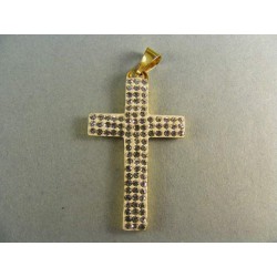 Zlatý prívesok krížik zo zlata posiaty kamienkami VI166Z