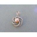 Strieborný prívesok tvar kvet perla VIS203