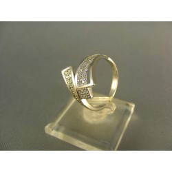 Zlatý prsteň dámsky moderný tvar biele zlato VP54376B