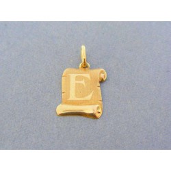 Zlatý prívesok v tvare zvítku s písmenom E žlté zlato VI082Z