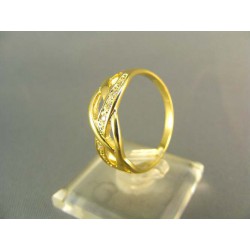 Zlatý prsteň jemne poprepletaný žlté zlato VP61325Z