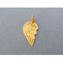 Zlatý prívesok pol srdiečko s písmenom Z žlté zlato VI051Z