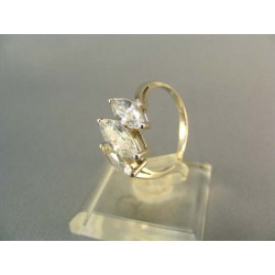 Zlatý dámsky prsteň s troma zirkónmi biele zlato DP55375B