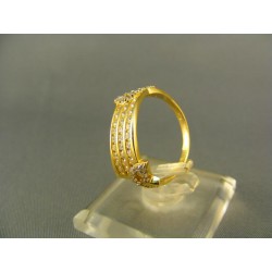 Zlatý dámsky prsteň s malými kamienkami žlté zlato VP54265Z