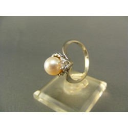 Zlatý dámsky prsteň s perlou kultivovanou biele zlato VP54314B