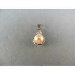 Zlatý prívesok s perlou v bielom zlate VA169B