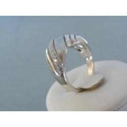 Strieborný prsteň dámsky mohutný tvar kamienky VPS57597