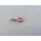 Strieborný prsteň tvar kvet ružové zirkóny VIS034