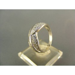 Zlatý dámsky prsteň s malými zirkónikmi biele zlato VP56453B