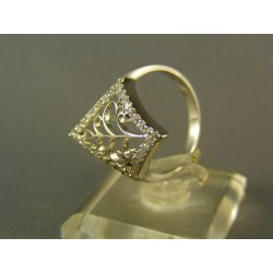 Zlatý dámsky prsteň s kamienkami biele zlato VP57382B