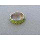 Strieborný prsteň dámsky zelené krištáliky VPS51420