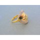 Zlatý dámsky prsteň žlté zlato elegantný tvar kamienky zirkónu VP56429Z
