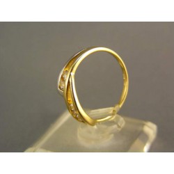 Zlatý prsteň dámsky so zirkónom jemný žlté zlato VP53207Z