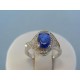 Strieborný prsteň dámsky modry kamienok DPS50316