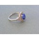 Strieborný prsteň dámsky modry kamienok DPS50316