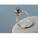 Strieborný prsteň dámsky moderný tvar krásna perla VPS54215