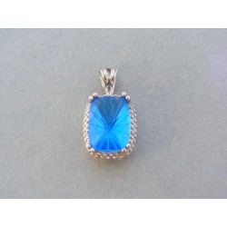 Strieborný prívesok s krásnym modrým kameňom VIS364