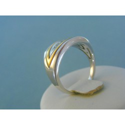 Zlatý prsteň dámsky s diamantom žlté biele zlato VP57739V 585/1000 7,39g