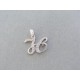 Strieborný prívesok písmeno H zdobený kamienkami VIS067