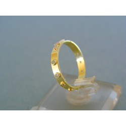Zlatý prsteň ruženec žlté červené zlato kamienky VP53170V