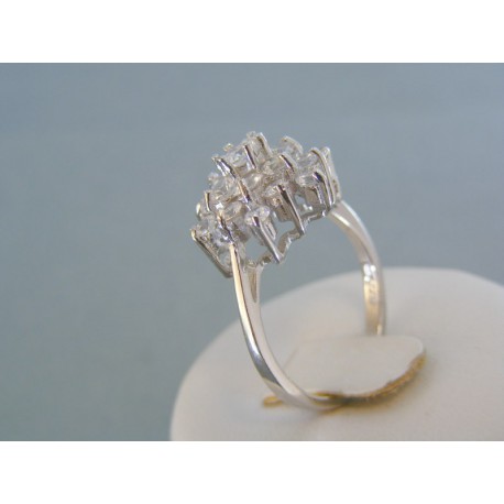 Strieborný dámsky prsteň elegantý tvar zirkóny DPS56446
