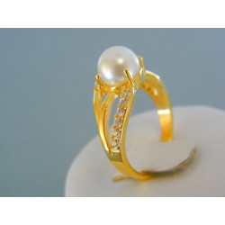Dámsky prsteň ch. oceľ kamienky perla VPO54287