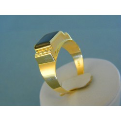 Zlatý pánsky prsteň žlté zlato kameň onyx DP73526Z