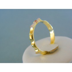 Zlatý prsteň ruženec žlté červené zlato kameň rubín DP54345V