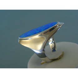 Strieborný dámsky prsteň modrý opál VPS58948
