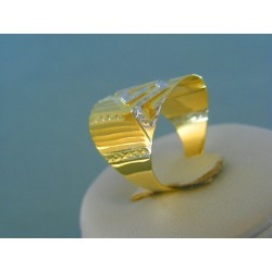 Zlatý dámsky prsteň vzorovaný žlté biele zlato VP56261V 14 karátov 585/1000 2.61g