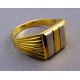 Pánsky prsteň viacfarebné zlato hranatý tvar