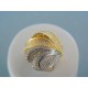 Zlatý dámsky prsteň žlté biele zlato mohutný tvar kamienky VP56366V 14 karátov 585/1000 3.66g