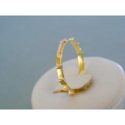 Zlatý prsteň ruženec žlté červené zlato DP61160V 14 karátov 585/1000 1.60g