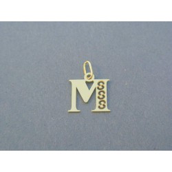 Zlatý prívesok písmeno M žlté zlato vzorovaný VDI037Z 14 karátov 585/1000 0.37g